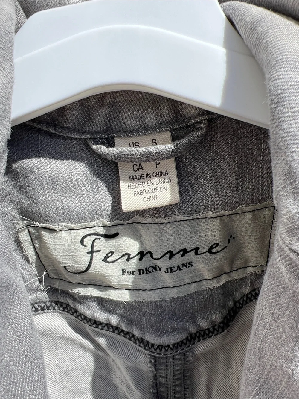 DKNY Light Gray Kids' Denim Moto Jacket